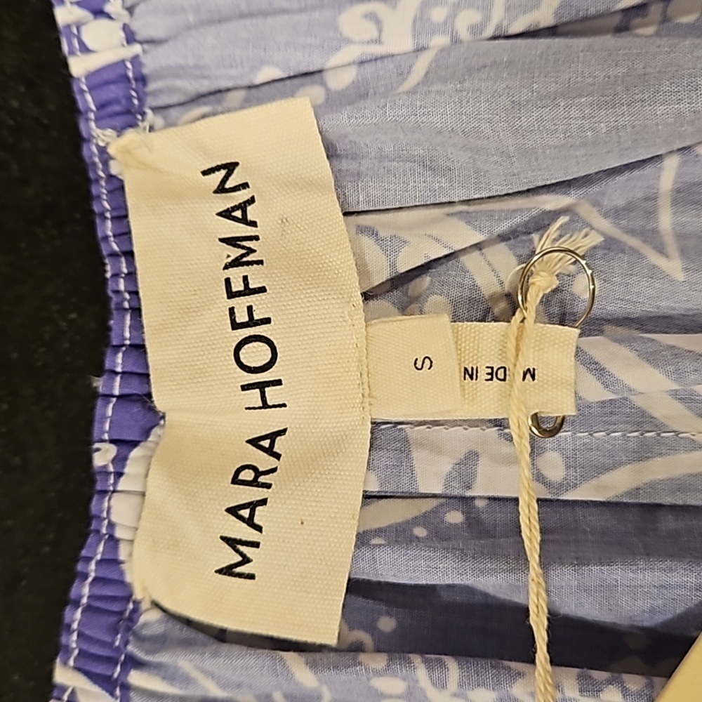 💕MARA HOFFMAN💕 Fila Dress ~ Purple with White Abstract Print Small S NWT - Picture 14 of 16
